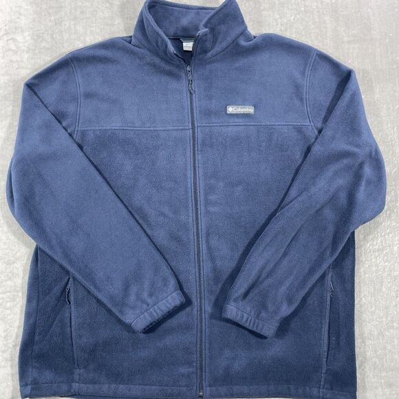 Columbia Men's XXL Blue Green Full Zip Fleece Jacket‎ - Picture 1 of 6